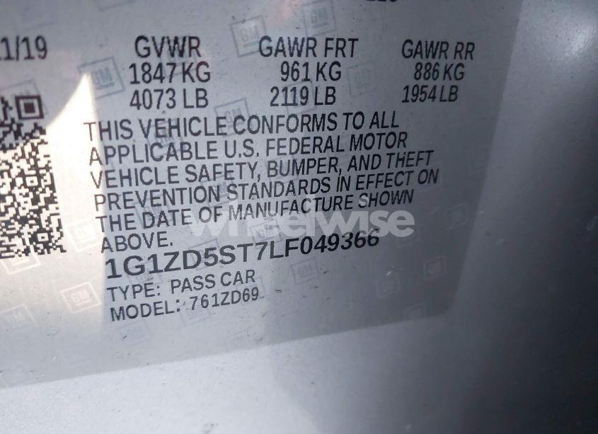 Photo 9 of 2020 Chevrolet Malibu FWD LT (VIN 1G1ZD5ST7LF049366)