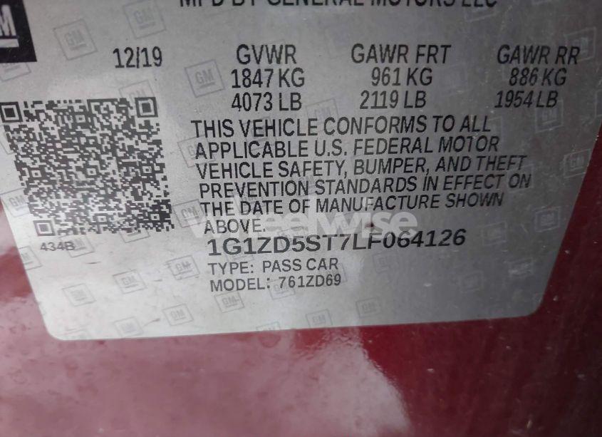 Photo 9 of 2020 Chevrolet Malibu FWD LT (VIN 1G1ZD5ST7LF064126)