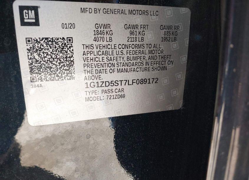 Photo 9 of 2020 Chevrolet Malibu FWD LT (VIN 1G1ZD5ST7LF089172)