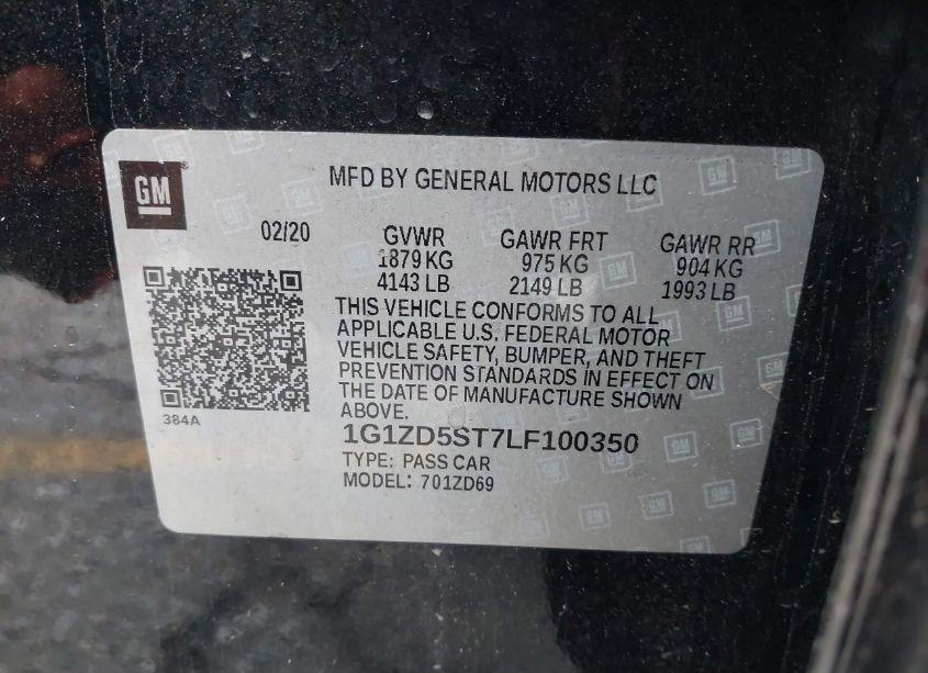 Photo 9 of 2020 Chevrolet Malibu FWD LT (VIN 1G1ZD5ST7LF100350)