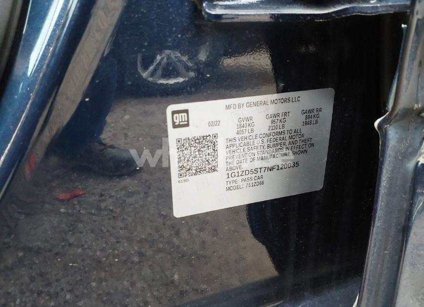 Photo 9 of 2022 Chevrolet Malibu FWD LT (VIN 1G1ZD5ST7NF120035)