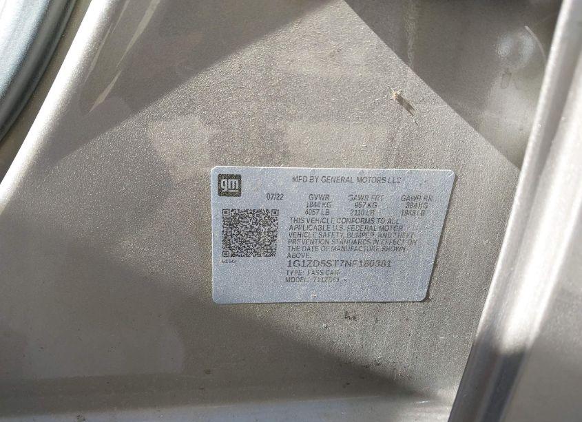 Photo 9 of 2022 Chevrolet Malibu FWD LT (VIN 1G1ZD5ST7NF180381)