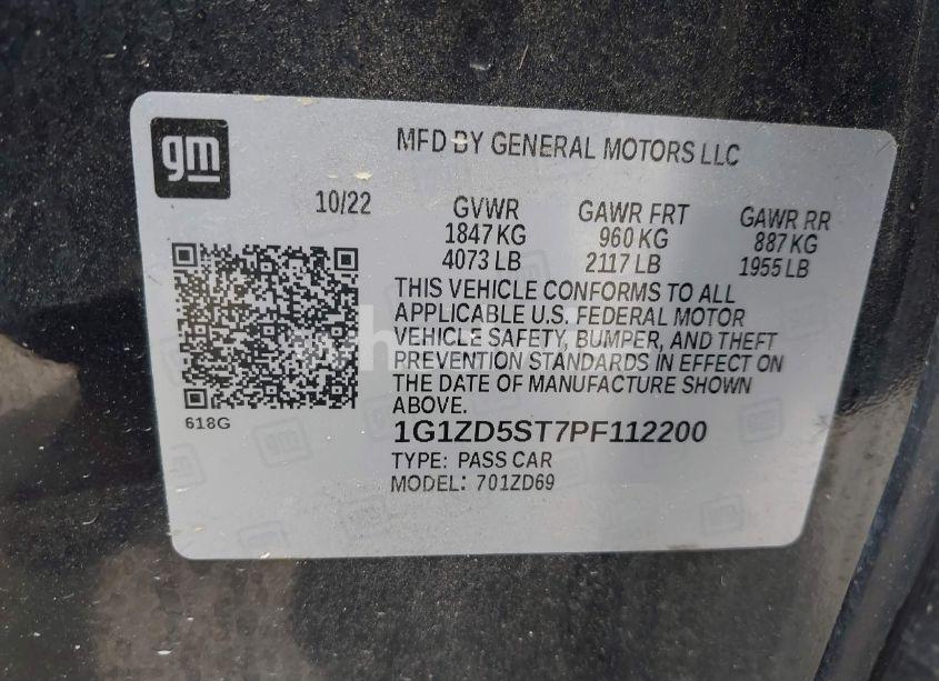 Photo 9 of 2023 Chevrolet Malibu FWD 1LT (VIN 1G1ZD5ST7PF112200)