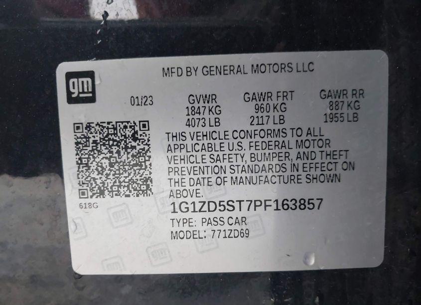 Photo 9 of 2023 Chevrolet Malibu FWD 1LT (VIN 1G1ZD5ST7PF163857)