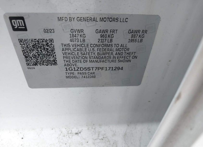 Photo 9 of 2023 Chevrolet Malibu FWD 1LT (VIN 1G1ZD5ST7PF171294)