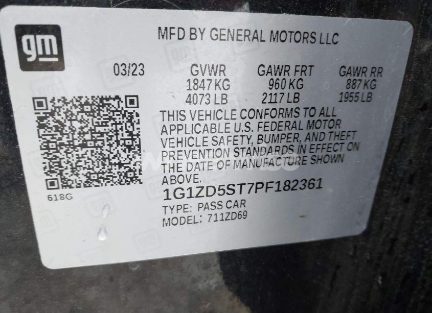 Photo 9 of 2023 Chevrolet Malibu FWD 1LT (VIN 1G1ZD5ST7PF182361)