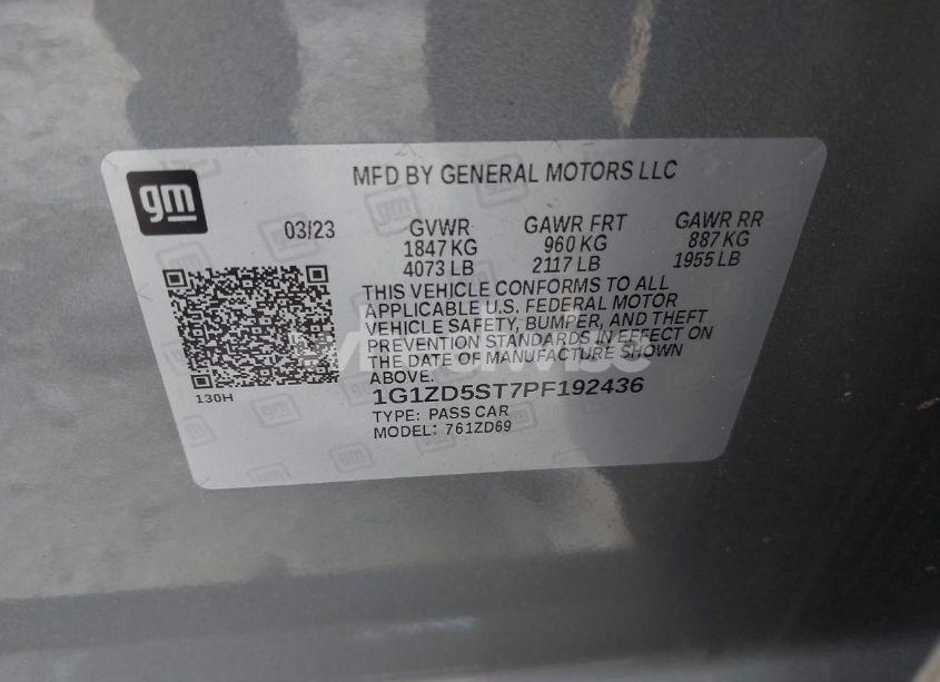 Photo 9 of 2023 Chevrolet Malibu FWD 1LT (VIN 1G1ZD5ST7PF192436)