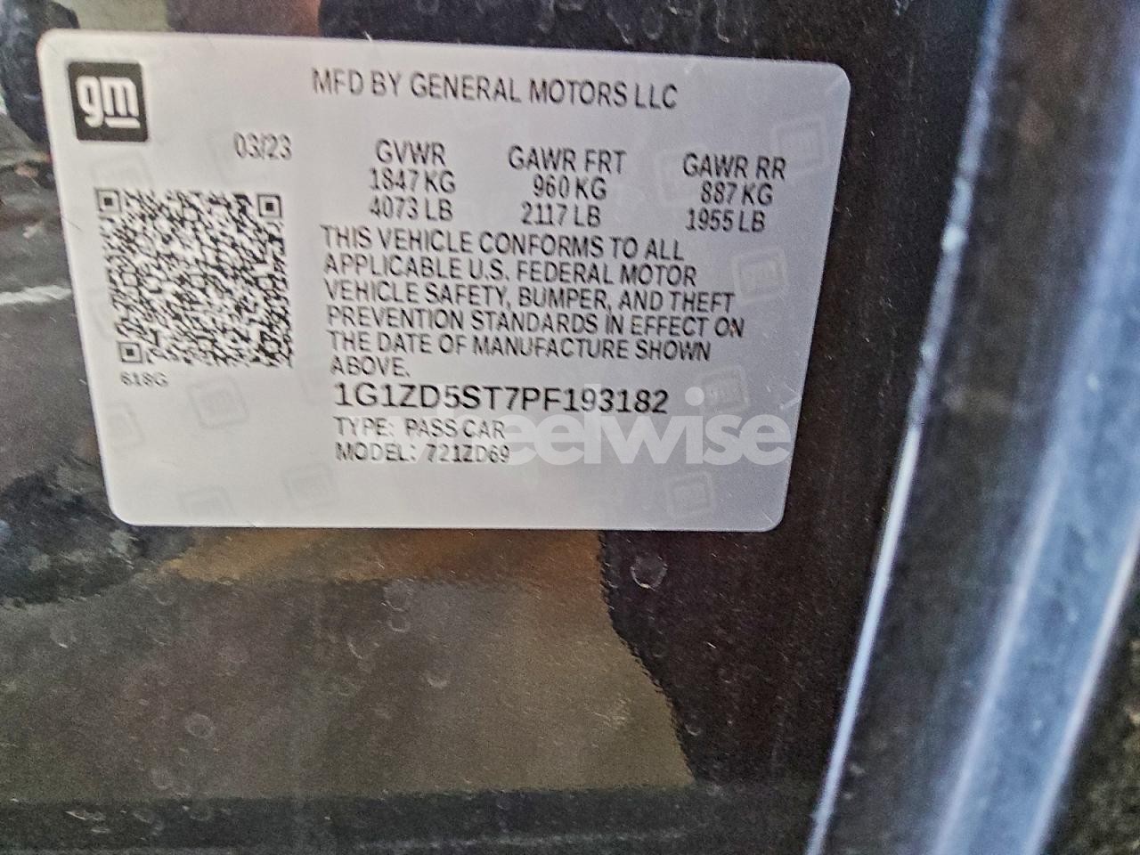 Photo 12 of 2023 CHEVROLET MALIBU LT N/A (VIN 1G1ZD5ST7PF193182)