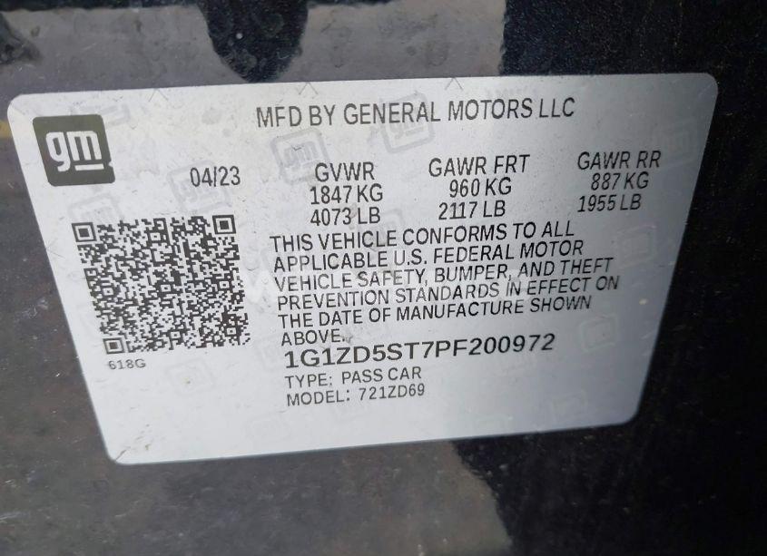 Photo 9 of 2023 Chevrolet Malibu FWD 1LT (VIN 1G1ZD5ST7PF200972)