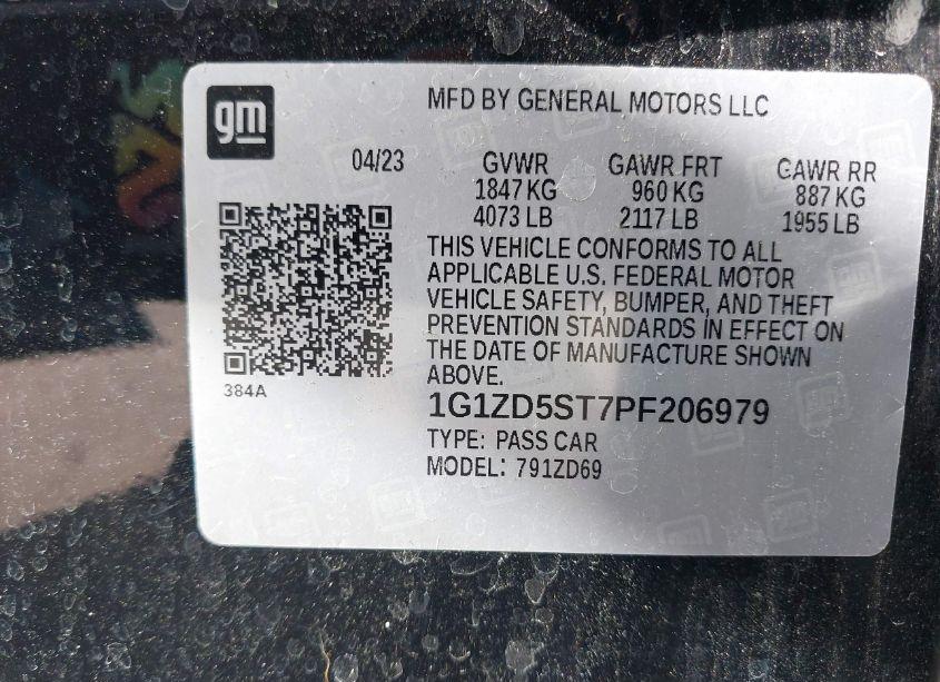 Photo 9 of 2023 Chevrolet Malibu FWD 1LT (VIN 1G1ZD5ST7PF206979)