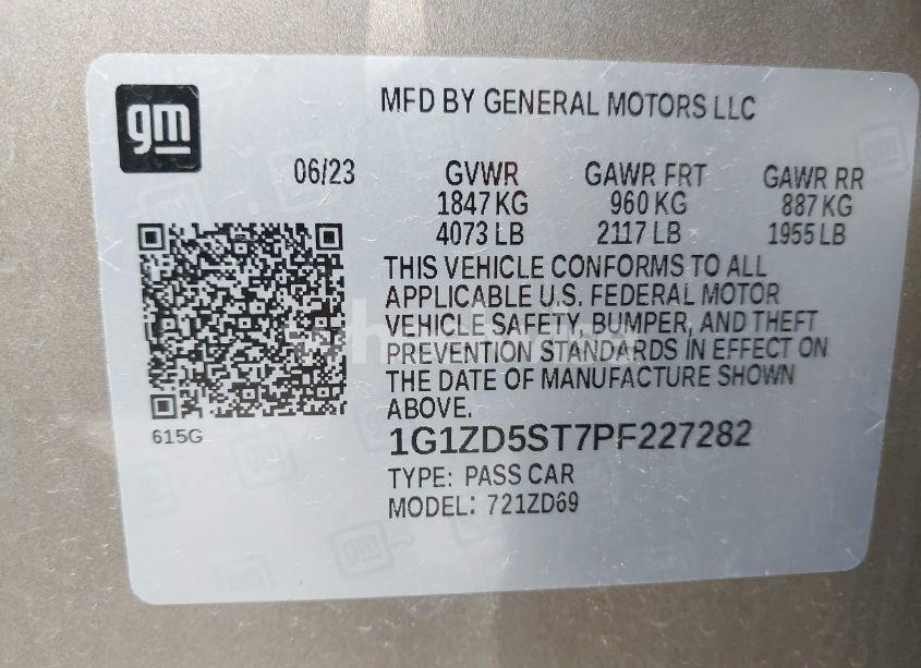 Photo 9 of 2023 Chevrolet Malibu FWD 1LT (VIN 1G1ZD5ST7PF227282)