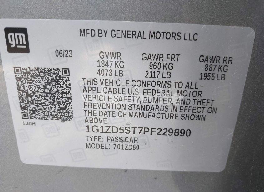 Photo 9 of 2023 Chevrolet Malibu FWD 1LT (VIN 1G1ZD5ST7PF229890)