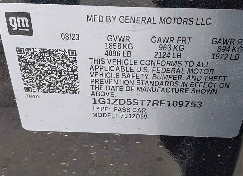 Photo 9 of 2024 Chevrolet Malibu FWD 1LT (VIN 1G1ZD5ST7RF109753)