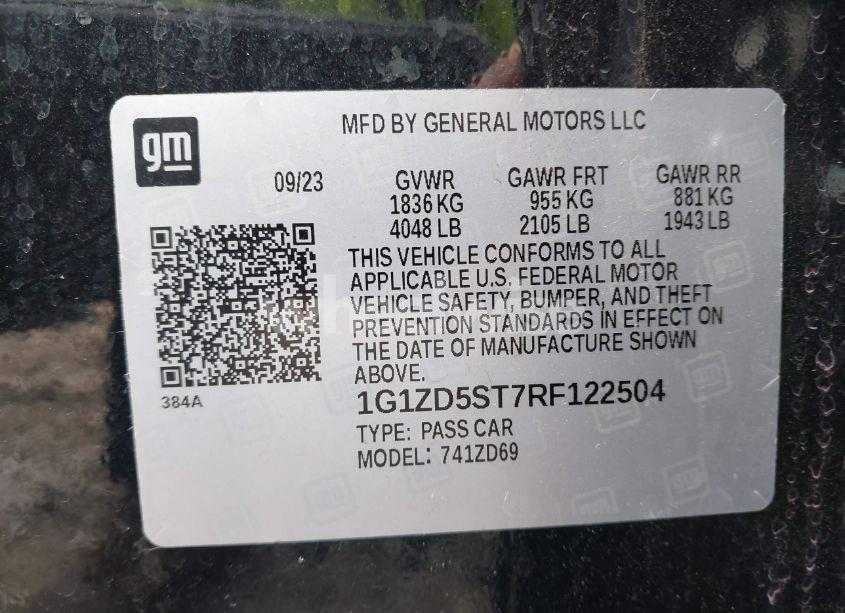 Photo 9 of 2024 Chevrolet Malibu FWD 1LT (VIN 1G1ZD5ST7RF122504)