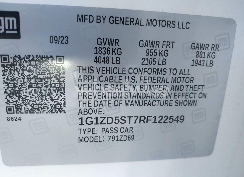 Photo 9 of 2024 Chevrolet Malibu FWD 1LT (VIN 1G1ZD5ST7RF122549)