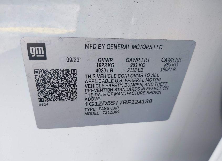 Photo 9 of 2024 Chevrolet Malibu FWD 1LT (VIN 1G1ZD5ST7RF124138)