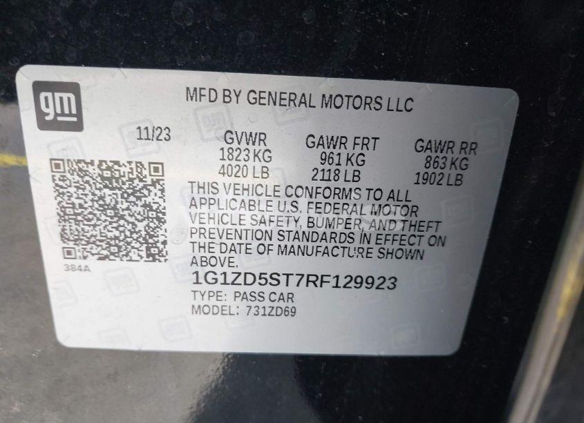 Photo 9 of 2024 Chevrolet Malibu FWD 1LT (VIN 1G1ZD5ST7RF129923)