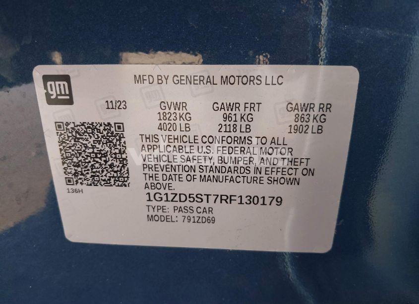 Photo 9 of 2024 Chevrolet Malibu FWD 1LT (VIN 1G1ZD5ST7RF130179)