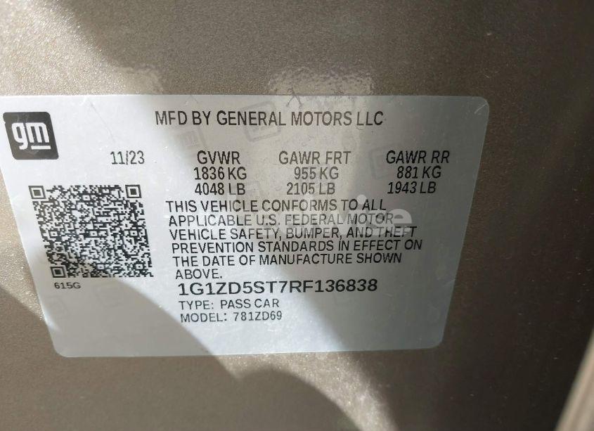 Photo 9 of 2024 Chevrolet Malibu FWD 1LT (VIN 1G1ZD5ST7RF136838)