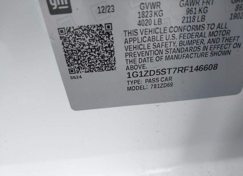 Photo 9 of 2024 Chevrolet Malibu FWD 1LT (VIN 1G1ZD5ST7RF146608)