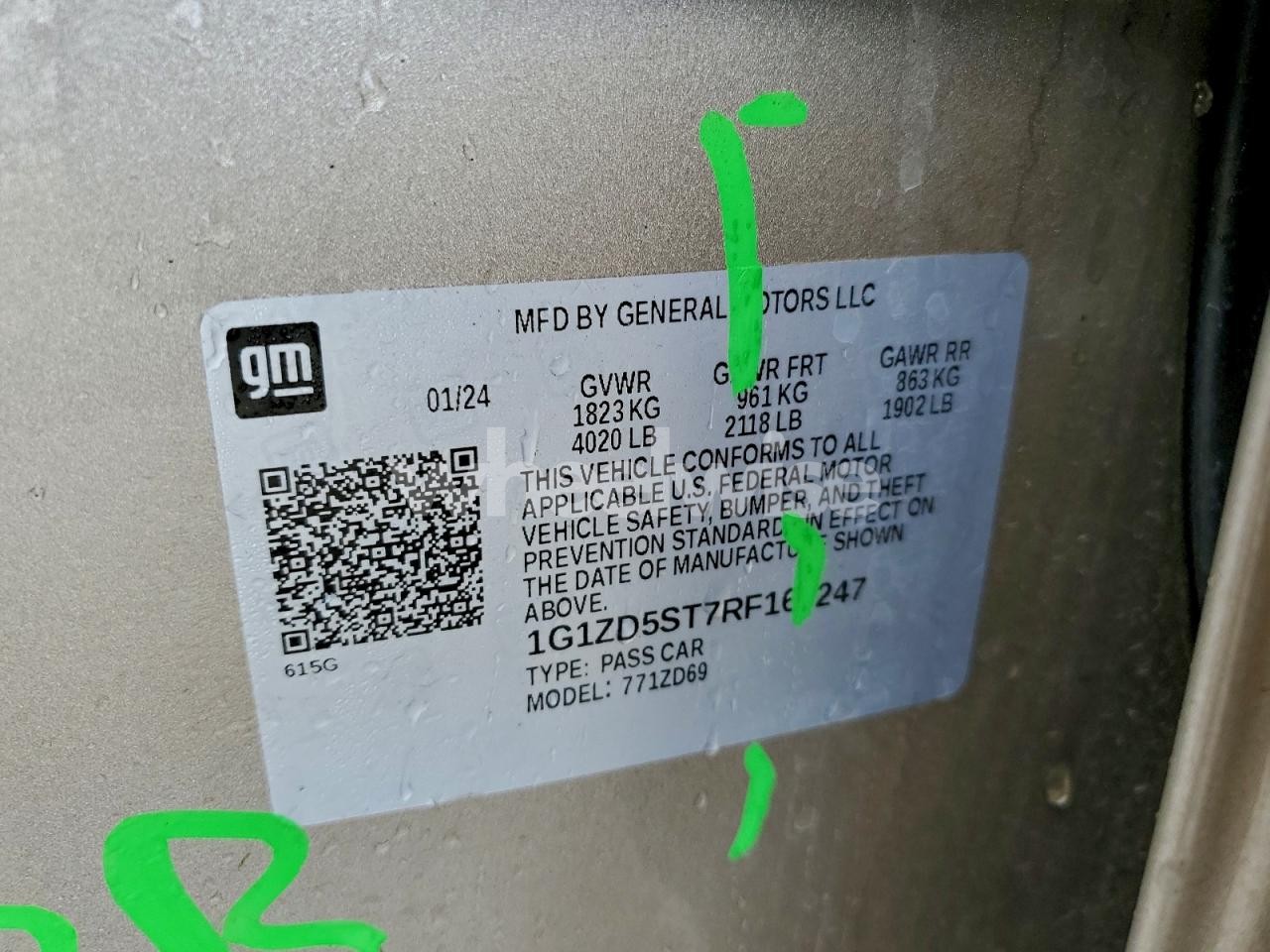 Photo 13 of 2024 CHEVROLET MALIBU LT (VIN 1G1ZD5ST7RF167247)