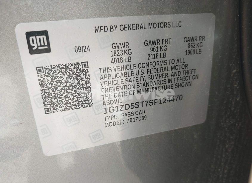 Photo 9 of 2025 Chevrolet Malibu FWD 1LT (VIN 1G1ZD5ST7SF124470)