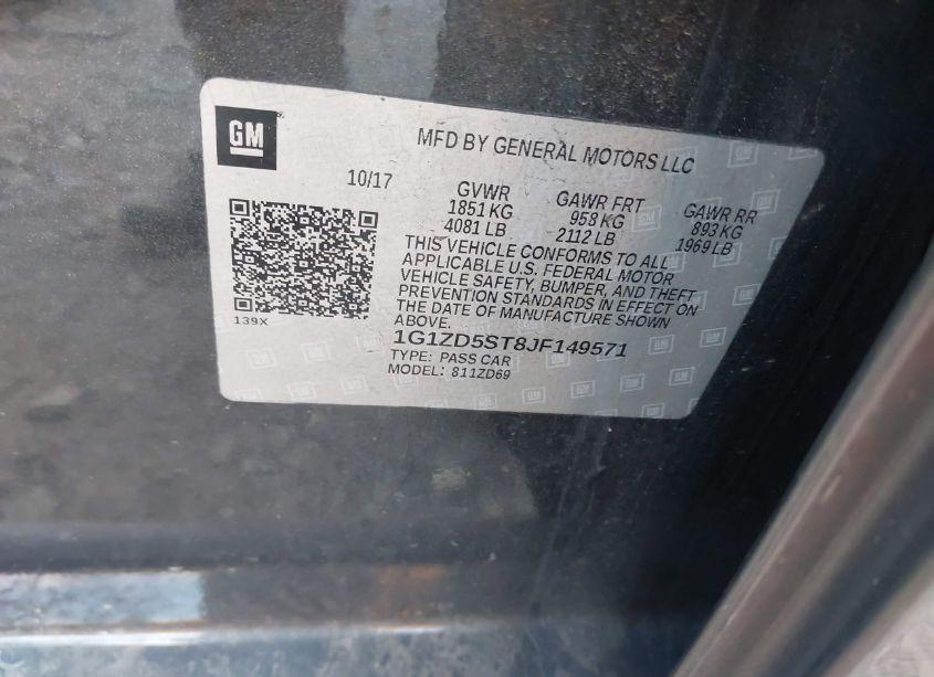 Photo 9 of 2018 Chevrolet Malibu LT (VIN 1G1ZD5ST8JF149571)