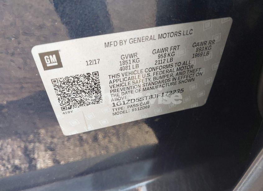 Photo 9 of 2018 Chevrolet Malibu LT (VIN 1G1ZD5ST8JF172235)