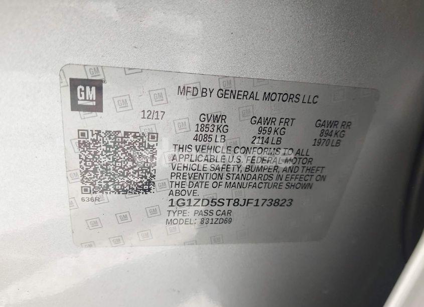 Photo 9 of 2018 Chevrolet Malibu LT (VIN 1G1ZD5ST8JF173823)