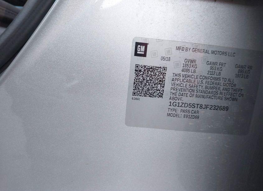 Photo 9 of 2018 Chevrolet Malibu LT (VIN 1G1ZD5ST8JF232689)