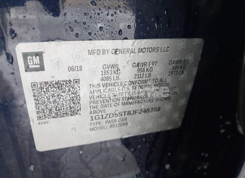 Photo 9 of 2018 Chevrolet Malibu LT (VIN 1G1ZD5ST8JF248388)