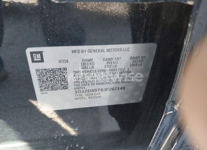 Photo 9 of 2018 Chevrolet Malibu LT (VIN 1G1ZD5ST8JF267149)