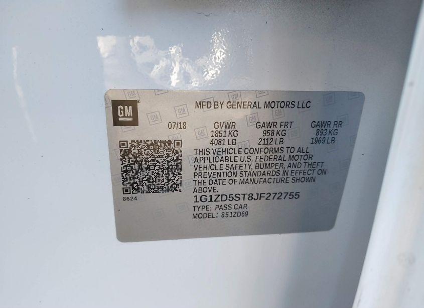 Photo 9 of 2018 Chevrolet Malibu LT (VIN 1G1ZD5ST8JF272755)