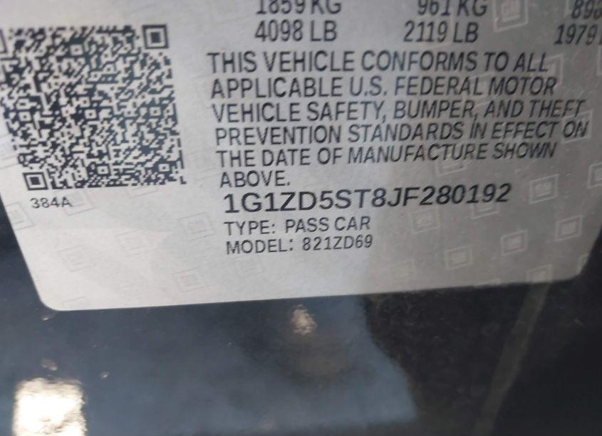 Photo 9 of 2018 Chevrolet Malibu LT (VIN 1G1ZD5ST8JF280192)