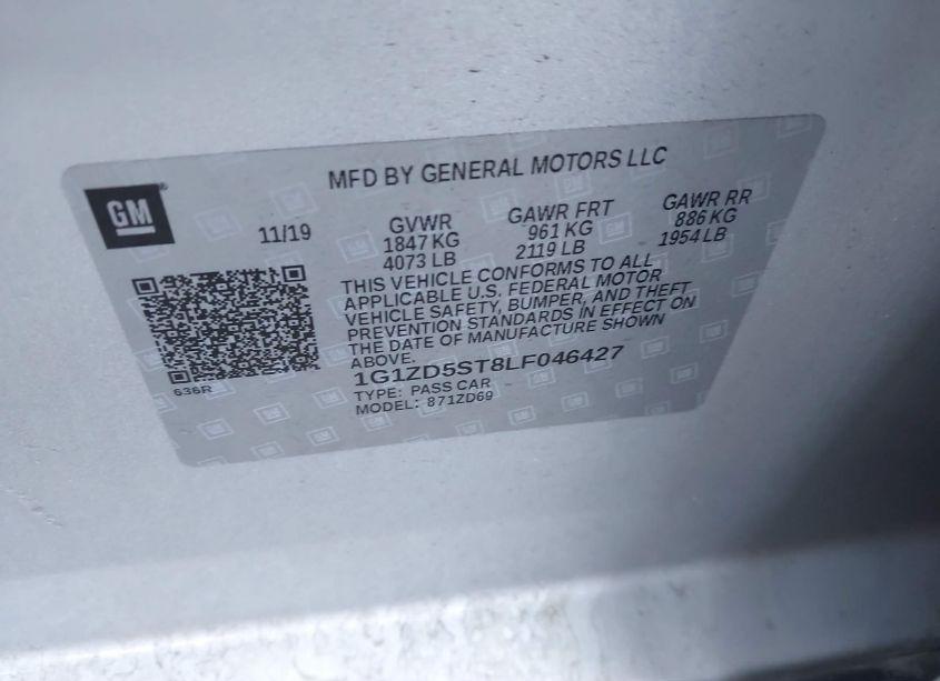 Photo 9 of 2020 Chevrolet Malibu FWD LT (VIN 1G1ZD5ST8LF046427)