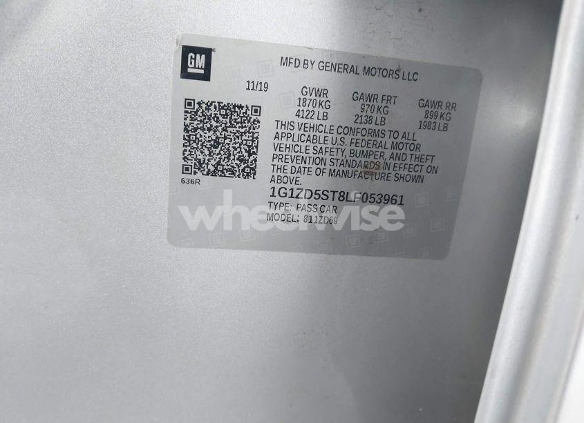 Photo 9 of 2020 Chevrolet Malibu FWD LT (VIN 1G1ZD5ST8LF053961)