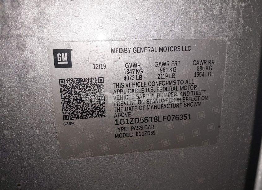 Photo 9 of 2020 Chevrolet Malibu FWD LT (VIN 1G1ZD5ST8LF076351)