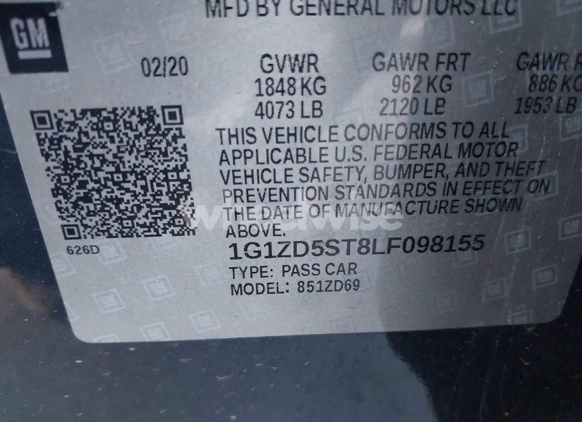 Photo 9 of 2020 Chevrolet Malibu FWD LT (VIN 1G1ZD5ST8LF098155)