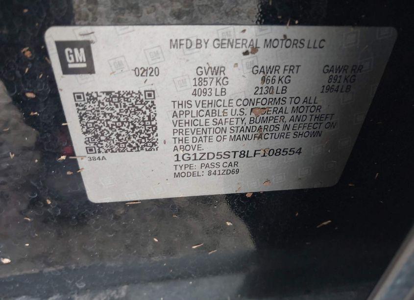 Photo 9 of 2020 Chevrolet Malibu FWD LT (VIN 1G1ZD5ST8LF108554)