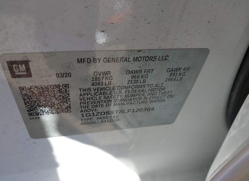 Photo 9 of 2020 Chevrolet Malibu FWD LT (VIN 1G1ZD5ST8LF120364)