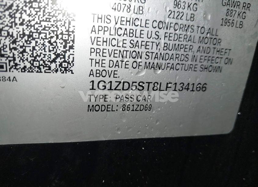 Photo 9 of 2020 Chevrolet Malibu FWD LT (VIN 1G1ZD5ST8LF134166)