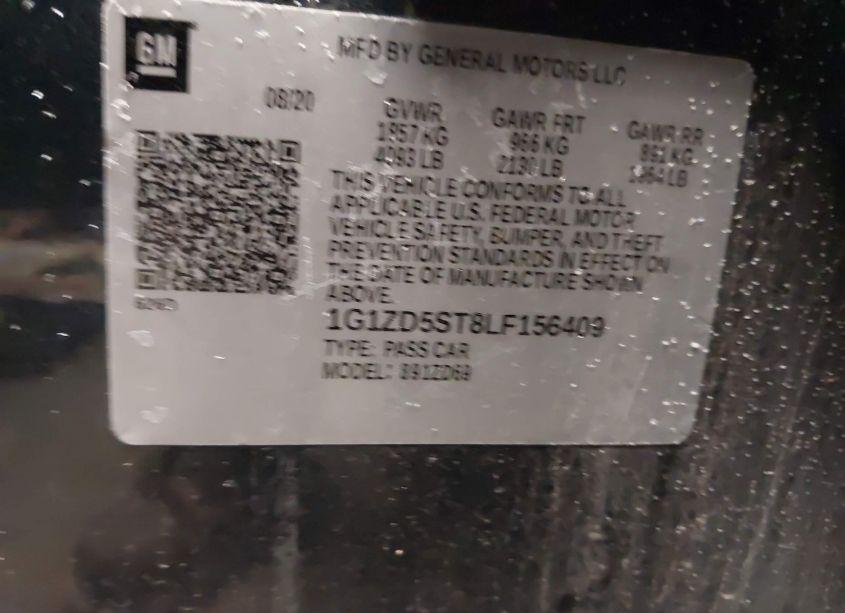 Photo 9 of 2020 Chevrolet Malibu FWD LT (VIN 1G1ZD5ST8LF156409)