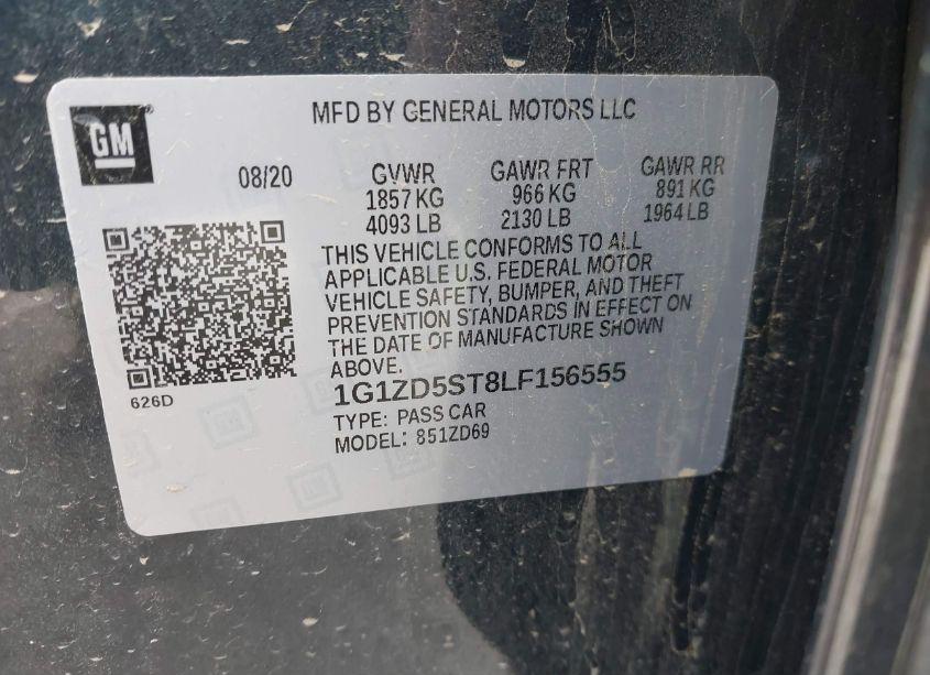 Photo 9 of 2020 Chevrolet Malibu FWD LT (VIN 1G1ZD5ST8LF156555)