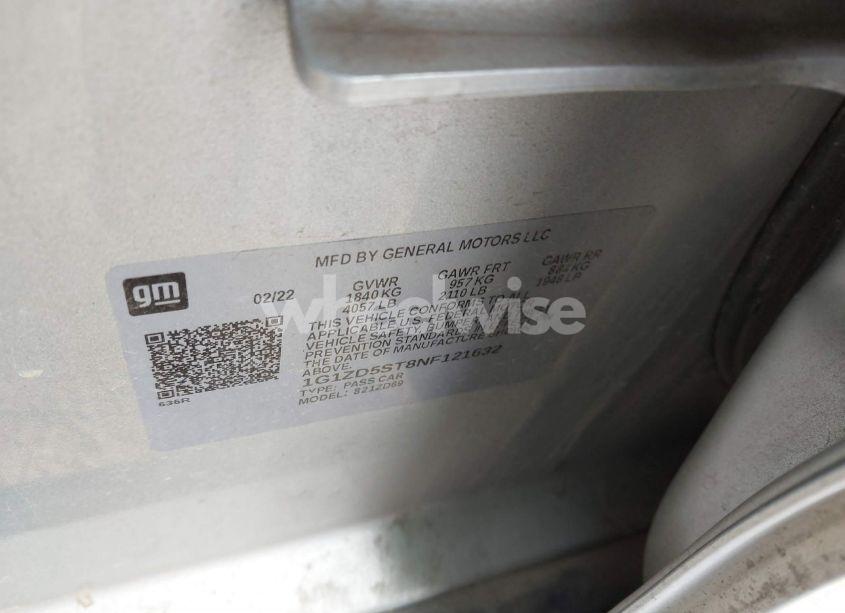 Photo 9 of 2022 Chevrolet Malibu FWD LT (VIN 1G1ZD5ST8NF121632)