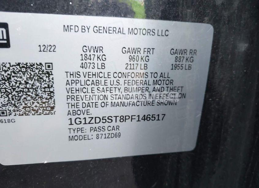 Photo 9 of 2023 Chevrolet Malibu FWD 1LT (VIN 1G1ZD5ST8PF146517)