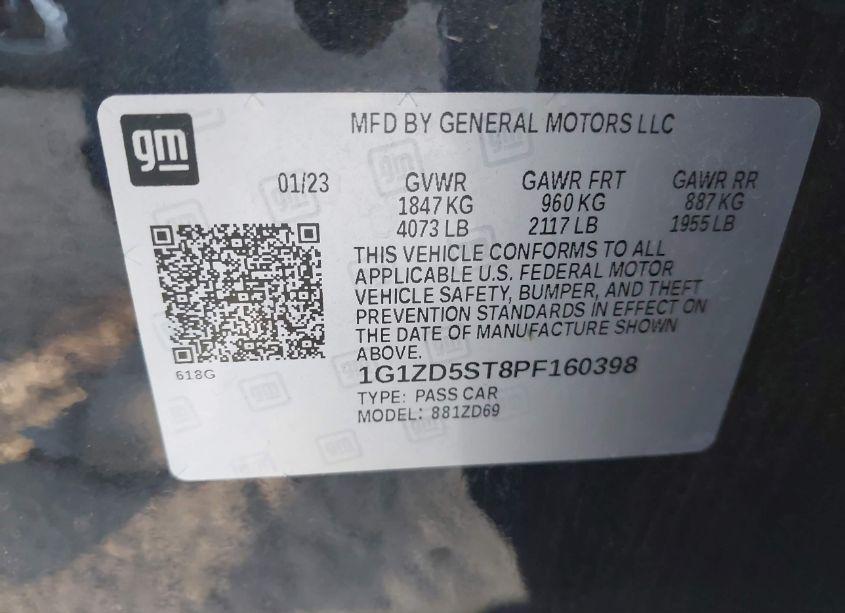 Photo 9 of 2023 Chevrolet Malibu FWD 1LT (VIN 1G1ZD5ST8PF160398)