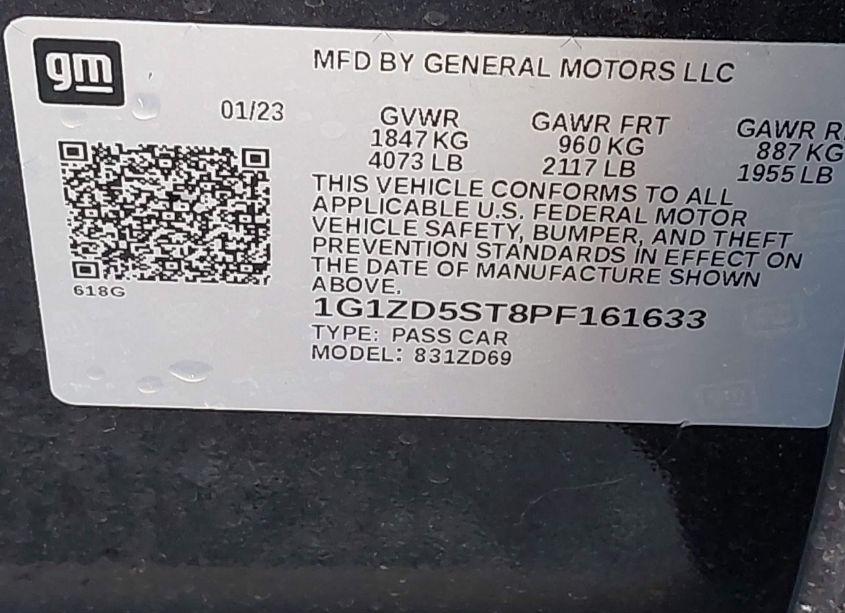 Photo 9 of 2023 Chevrolet Malibu FWD 1LT (VIN 1G1ZD5ST8PF161633)