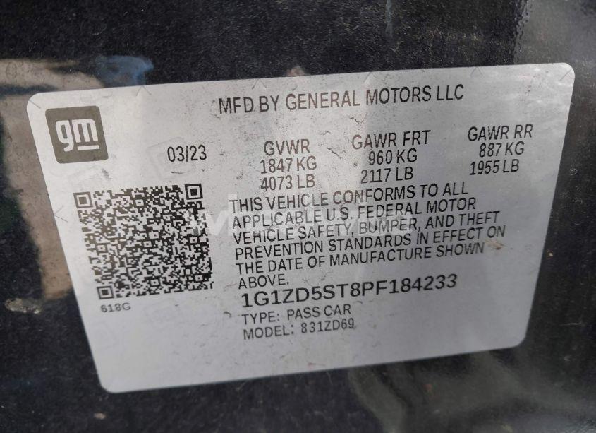 Photo 9 of 2023 Chevrolet Malibu FWD 1LT (VIN 1G1ZD5ST8PF184233)