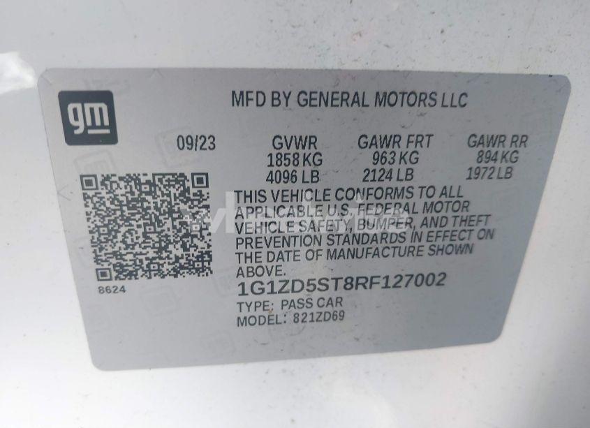 Photo 9 of 2024 Chevrolet Malibu FWD 1LT (VIN 1G1ZD5ST8RF127002)