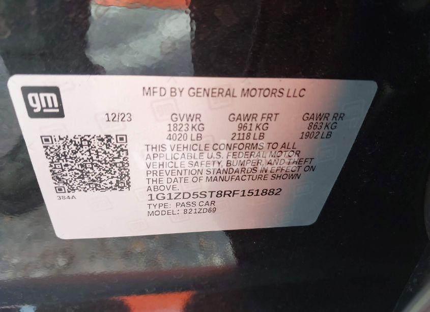 Photo 9 of 2024 Chevrolet Malibu FWD 1LT (VIN 1G1ZD5ST8RF151882)